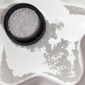 Silver metallic nail art beads in a black jar for professional manicure decoration - Silver Steel Ball 0.8mm