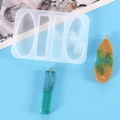 DIY silicone mold for ocean wave resin pendants including rectangle and teardrop shapes - 4-Hole 60-457