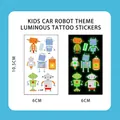 Luminous robot cartoon tattoo stickers for boys in dark glow style size 10.5x6cm - Luminous Robot Y-048
