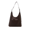 Borsa hobo marrone scuro capiente in pelle PU con tracolla regolabile e finitura liscia - caffè