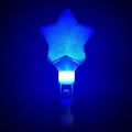 Blue LED star wand with glitter finish and glowing white handle for concerts - Thickened Star Wand Blue