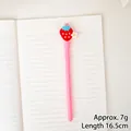 Pink cartoon strawberry gel pen with floral charm, weighing 7g and 16.5cm long - Flower Strawberry