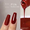 Plant-based nail gel polish F136 Bordeaux Red in both matte and glossy finishes - F136 Bordeaux Red