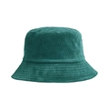 Close-up of deep green corduroy bucket hat texture and reinforced brim stitching - Dark Green