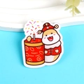 Mignonne broche en acrylique d'un hamster en habit traditionnel pour le Nouvel An - 5 Bébé Petit Serpent [A1150]