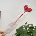 Handmade crochet red heart flower with LOVE gift wrapping for Valentine decor - Red Heart Branch