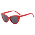 Occhiali da sole chic cat eye con montatura rosso acceso e lenti grigio scuro - Montatura Rossa Lenti Grigie