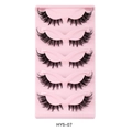5 pairs of fluffy fox-style false eyelashes with transparent bands and natural curls - 3D Cross Style (HY5-7)