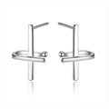 Punk silver cross stud earring for men with minimalist metallic finish on white background - Cross Pair / Silver