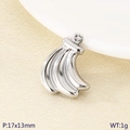 Silver stainless steel banana pendant 17x13mm for DIY jewelry making charm - Silver Banana Bunch (KLJ10817-Z)