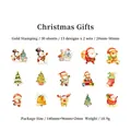 Set de 30 autocollants de Noël dorés avec Père Noël et bonhommes de neige pour DIY - Cadeau de Noël / 30 Feuilles