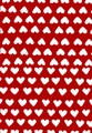 Absorbent kitchen dish towel featuring red background and white hand-drawn heart patterns - Full Print Red Base White Hearts(MB1-28)