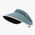 Visière de soleil pliable bleu sarcelle pour femme avec protection UV et bord blanc - Réglable / Bleu Lac (24H131湖蓝色)