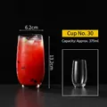 375ml curved glass cocktail tumbler with 13.2cm height and thick weighted base - Style 30 Juice Glass