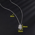 Minimalistische Katzen-Silhouette-Halskette aus poliertem Edelstahl auf schwarzem Leder - Silber (Katze)