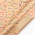 Kraft wrapping paper with colorful musical notes and Happy lettering for gifts - 50x70cm / Happy Birthday