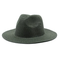 Dettaglio della trama intrecciata verde scuro e della corona classica del cappello fedora - M(56-58cm) / Verde Scuro