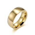 Anello minimalista 8mm in acciaio inossidabile dorato spazzolato con interno lucido - Misura 11 / Oro