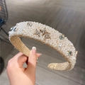 Elegant wide pearl headband with mermaid crystals and stars for women hair accessory - Star Crystal Style