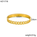 Elegant gold minimalist chain bangle bracelet with a smooth circular link design - Gold Chain Texture Bangle (HZ1171B)