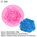 Pfingstrose Silikonform für Harz oder Seife mit blauem Blumenmuster und Maßangaben - Stil 2 – Rosa 17-206