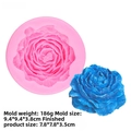 Pioenroos siliconen mal voor hars of zeep met blauw bloemmonster en de afmetingen - Stijl 2 - Roze 17-206