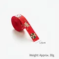Ruban de Noël rouge avec rennes et couronnes, largeur 1,6cm pour emballage de cadeaux DIY - 1.6 Rouge Dorure Renne Couronne (6 Yards)