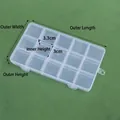 Transparent 15-compartment PP storage box for jewelry and DIY beads, size 17.4x9.8x1.9cm - Fixed 15 Compartments/17.4*9.8*1.9cm