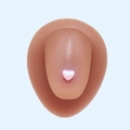 Pearlescent pink heart-shaped nail charm on a model nail with polished finish - Pearly Pink Heart