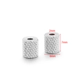 Silver knurled stainless steel spacer bead for DIY jewelry making measuring 7mm by 6mm - 7*6*2mm Mesh Cylinder / Steel