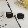 Retro cream white cat-eye sunglasses with oval dark lenses and silver stud details - Rice White 18 - Silver Dot Oval Retro