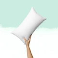 Minimalist white rectangular cotton linen pillow cover in elegant Maillard style finish - Lumbar Pillow Core