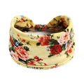 Gelbes Boho-Stirnband mit buntem Blumenmuster und modischem gekreuztem Knotendesign - Gelb Blumenmuster (#176)