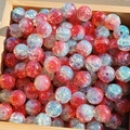 DIY colorful ice-crackled glass beads in red and light blue for jewelry making - 10mm / Cyanic Green