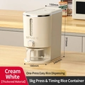 Cremeweißer 5kg Reisspender mit luftdichtem Verschluss und Druckknopf-Getreidebehälter - 10 Jin (5kg) / 10 Jin Reis-Eimer Zum Drücken - Cremeweiß