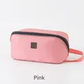 Portable pink travel storage bag for socks and underwear with zipper handle - Pink