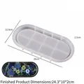 Rectangular 6-grid resin silicone mold for DIY oval storage trays and home decor - Silicone Mold / Oval Tray