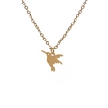 Collana con ciondolo a forma di colibrì in oro lucido con catena sottile su bianco - Colibrì / Argento