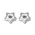 Silver star-shaped DIY jewelry charms for necklaces and bracelets, high-polished finish - Hydraulic Star - Steel