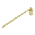 Elegant gold metal candle snuffer with a long handle and movable bell-shaped cover - Gold Plated Candle Snuffer Cover / Gold