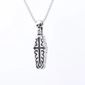 Collana con pendente a bara gotica con teschio e motivo a croce in argento antico - Bara di Teschio (A0504)