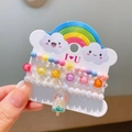 Three-piece colorful acrylic bead bracelet set for girls featuring an ice cream pendant - 2# Ice Cream