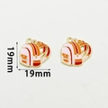 Detailed view of pink and orange backpack charms with dimensions 19mm x 19mm for DIY jewelry - Pink School Bag