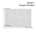 Dimensions du moule en silicone pour 8 formes d'animaux comme pingouin et éléphant - Moule en silicone pour pendentif animal à 8 trous