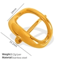 Golden stainless steel hair clip with dimensions 24mm by 33.2mm and 9.2g weight - Fz04 Gold Hairpin