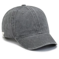 Gorra de béisbol vintage gris oscuro de ala corta en algodón lavado con etiqueta lateral - Ajustable / Gris