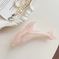 Elegant dolphin hair claw clip in translucent pink resin for beach holiday hairstyles - 3# Pink Dolphin 13cm