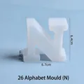 Hoofdletter N siliconen mal voor doe-het-zelf hars en gips, afmeting 6,4x6,7x2,2cm - Letter N