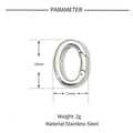 Macro detail of 18mm stainless steel oval spring clasp with precise size measurements - Oval (18*13mm) / Silver