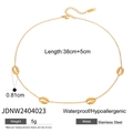 Golden stainless steel starfish necklace featuring four metallic shells and waterproof finish - Shell Pendant Necklace